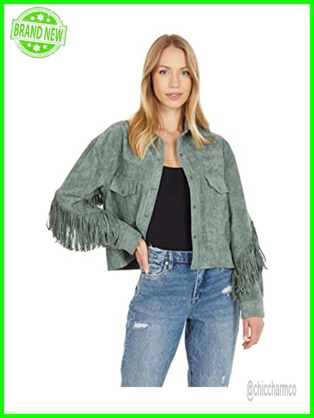 Faux Suede Fringe Jacket